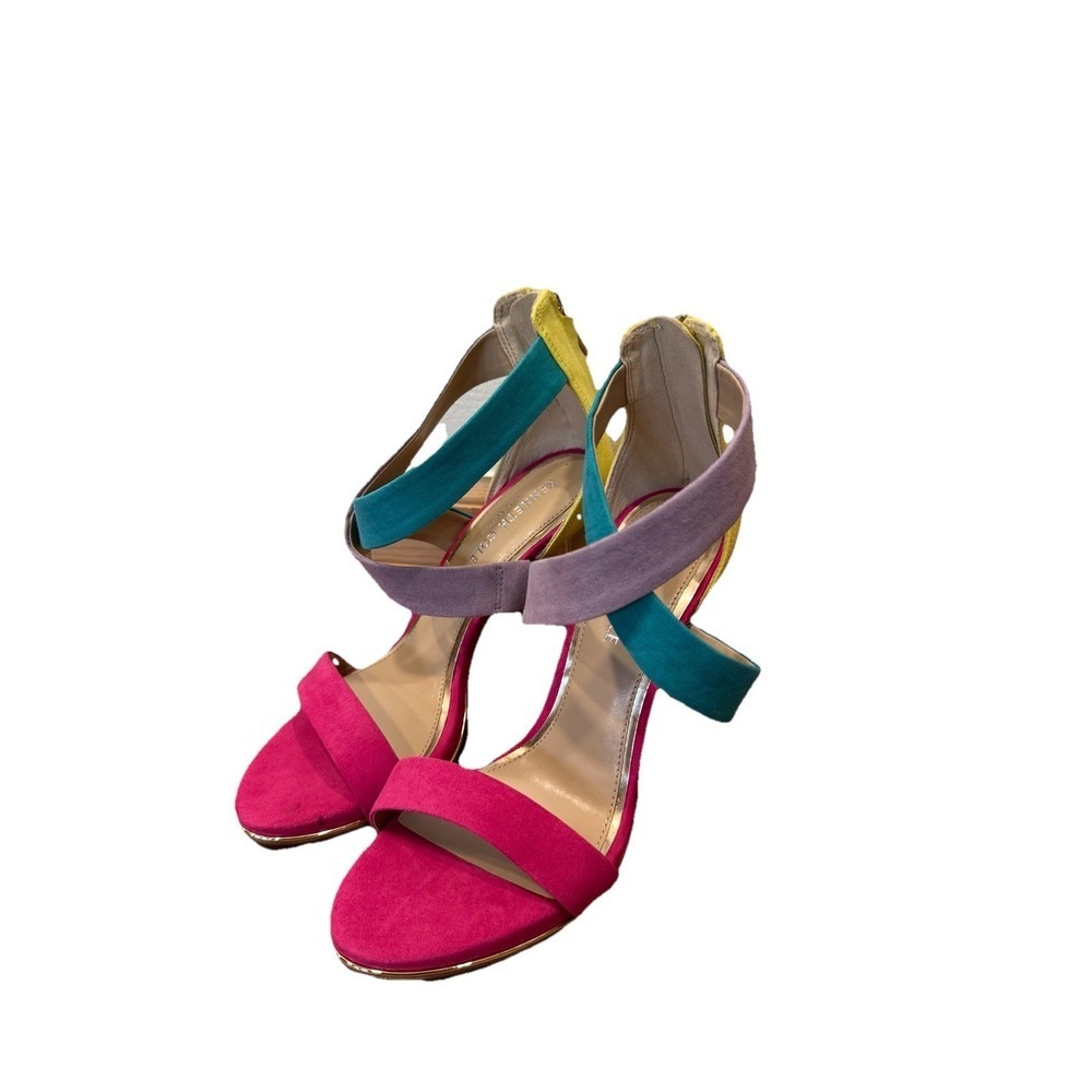 Kenneth Cole New York Brooke Cross Dress Sandals Multi Color Womens Heels Sz 6